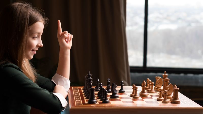 Chess player schoolgirl
