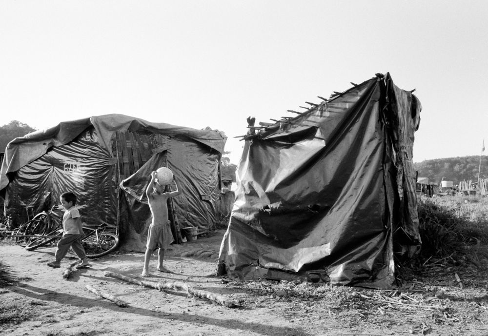 Apiai, Brazil - Aug 19, 2006 - Boys in a MST encampment