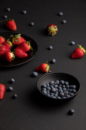 Blueberries and strawberries