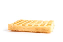 Sweet Belgian waffle isolated on blank background
