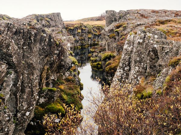 River running between stones