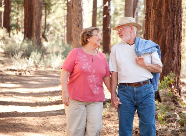Loving Older Couple Walking Together