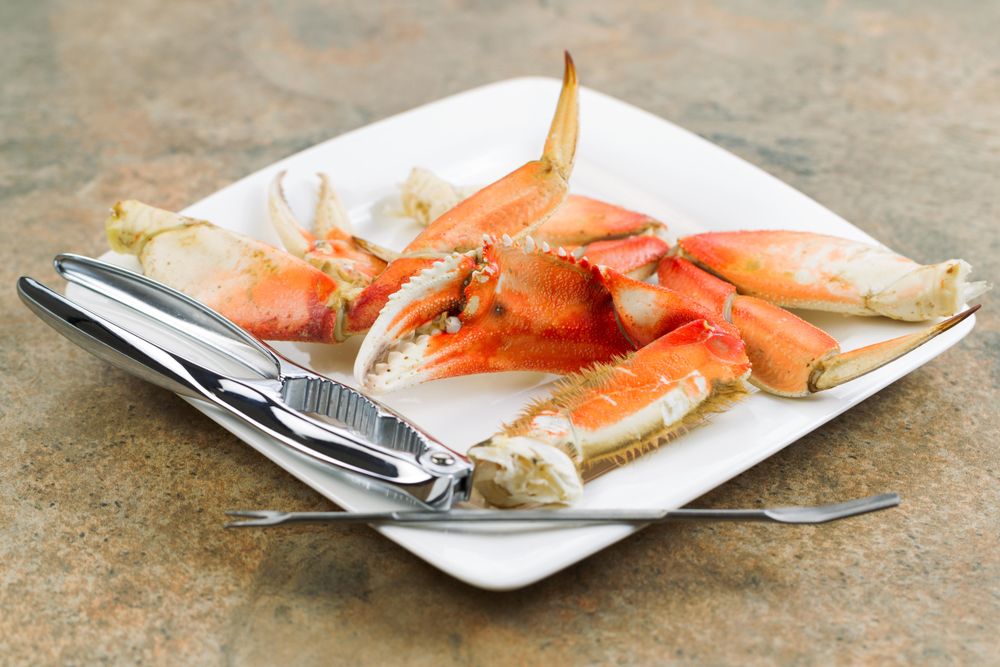 Large crab claw and legs freshly cooked