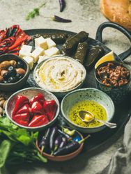 Mediterranean, Middle Eastern meze platter