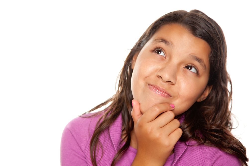 Hispanic Girl Thinking
