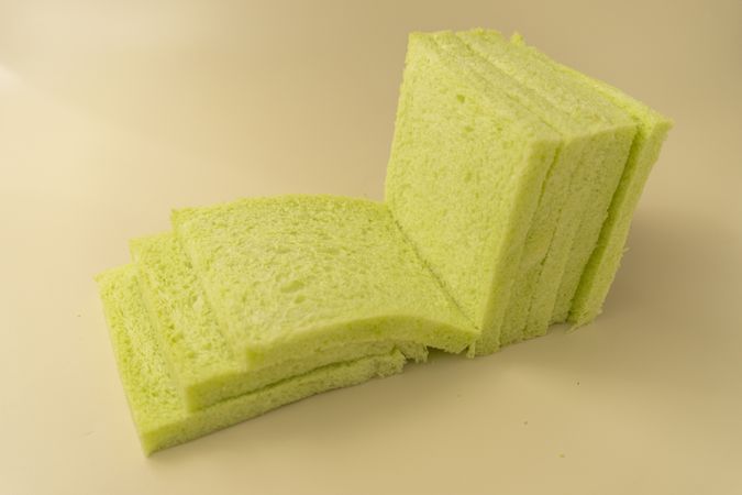 Soft pandan flavored bread without crust