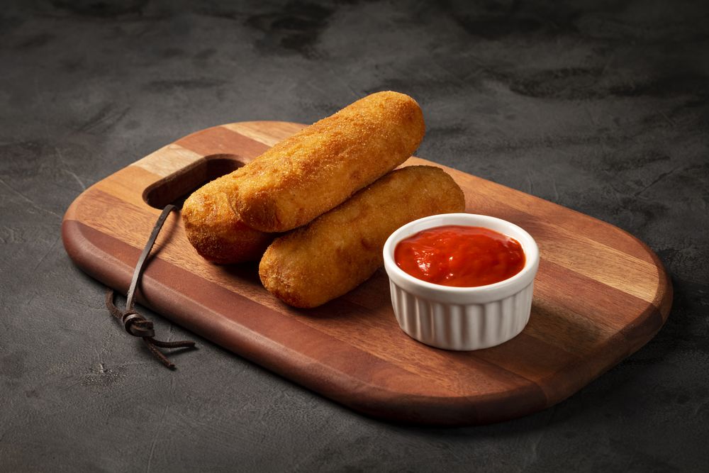 Fried risoles or Risol. Risoles stuffed with cheese and ham.