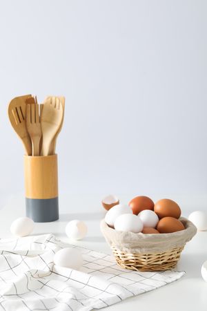 Concept of fresh and natural farm product - eggs