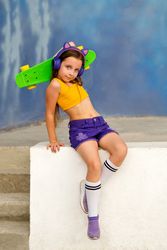 Girl with Skateboard