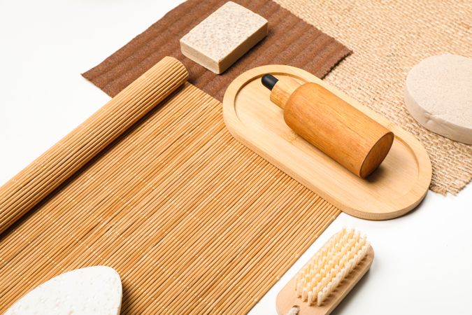 Flat lay of creative moodboard composition, concept of moodboard