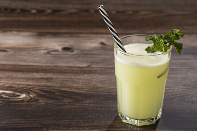 Refreshing lemonade with mint. Lemonade, summer drink.