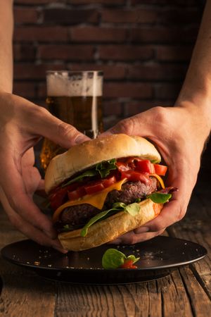 Homemade delicious burger