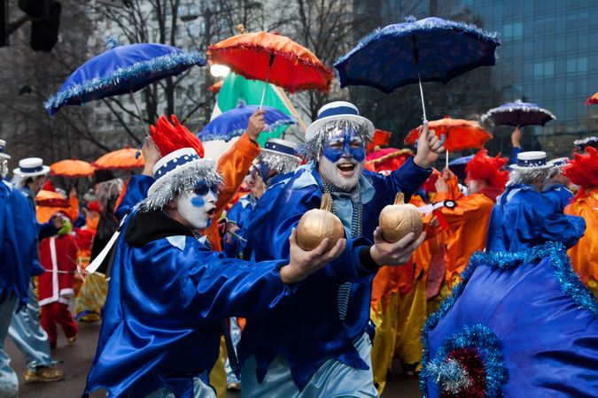Costumed people at Mummer's Parade 2011 on New Years day in Philadelphia, Pennsylvania