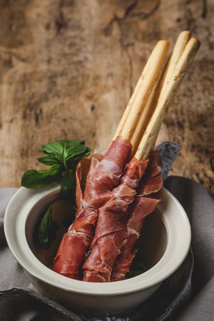 Gressinis with spanish serrano ham