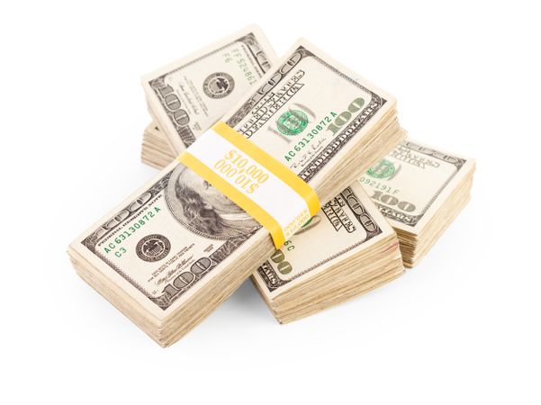 Ten Thousand Dollar Stacks of One Hundred Dollar Bills