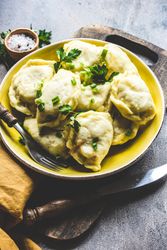 Hearty Ukrainian vareniki with potato
