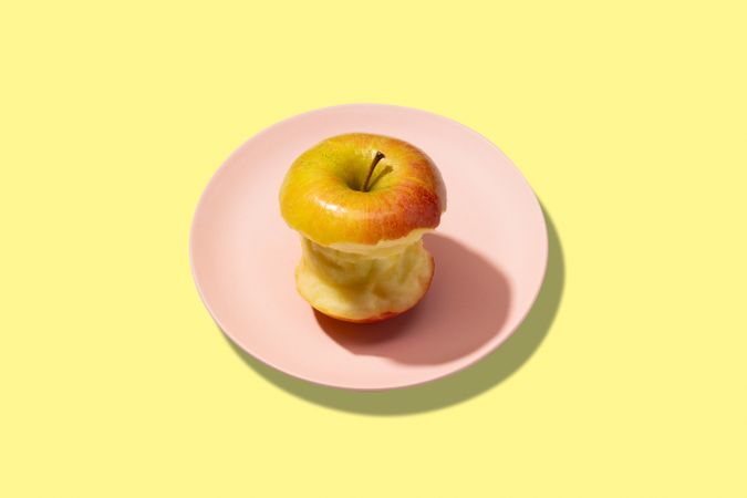 Colorful fresh bitten apple