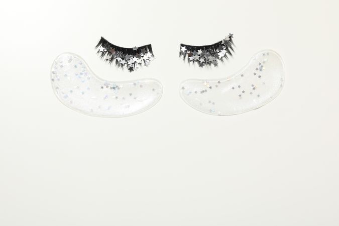 concept of cosmetology tools and beauty treatment, false eyelashes