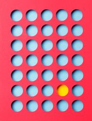 Circle pattern cut out with yellow, red and blue