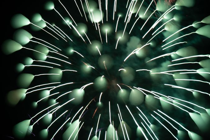 Bright fireworks on night sky