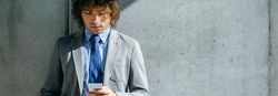 Businessman using mobile