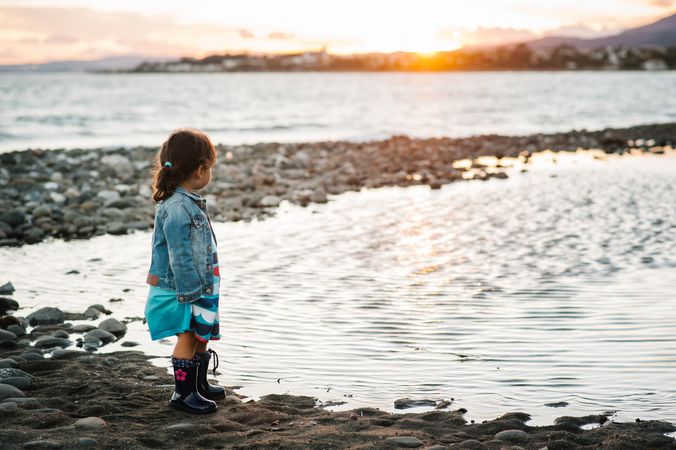 small girl by the beach