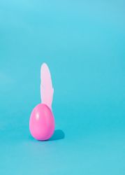 Easter pink egg with soft feather