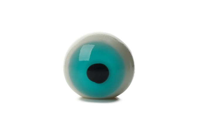 One zombie eye isolated on plain background