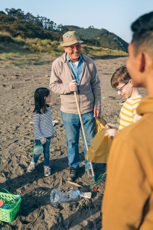Volunteers preparing to clean the beach