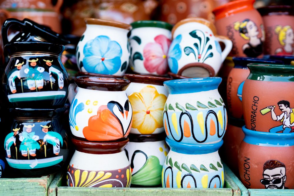 Traditional hand painted ceramic mugs