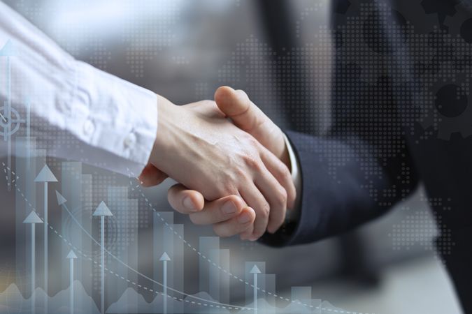 Handshake with Growth Chart