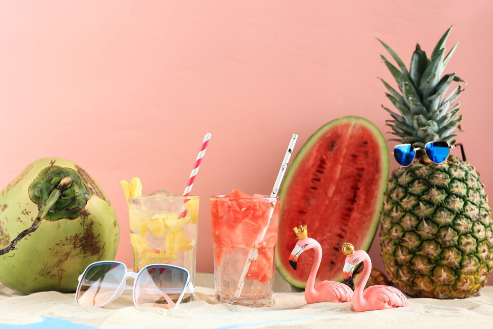 Coconut Water Soda with Pineapple and Watermelon