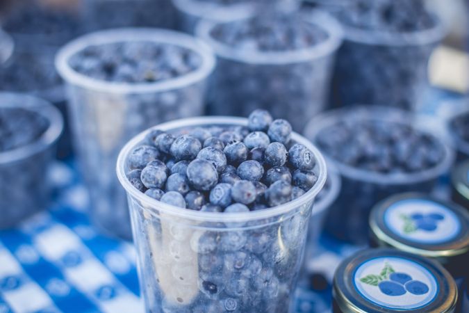 Cups of fresh tasty berries