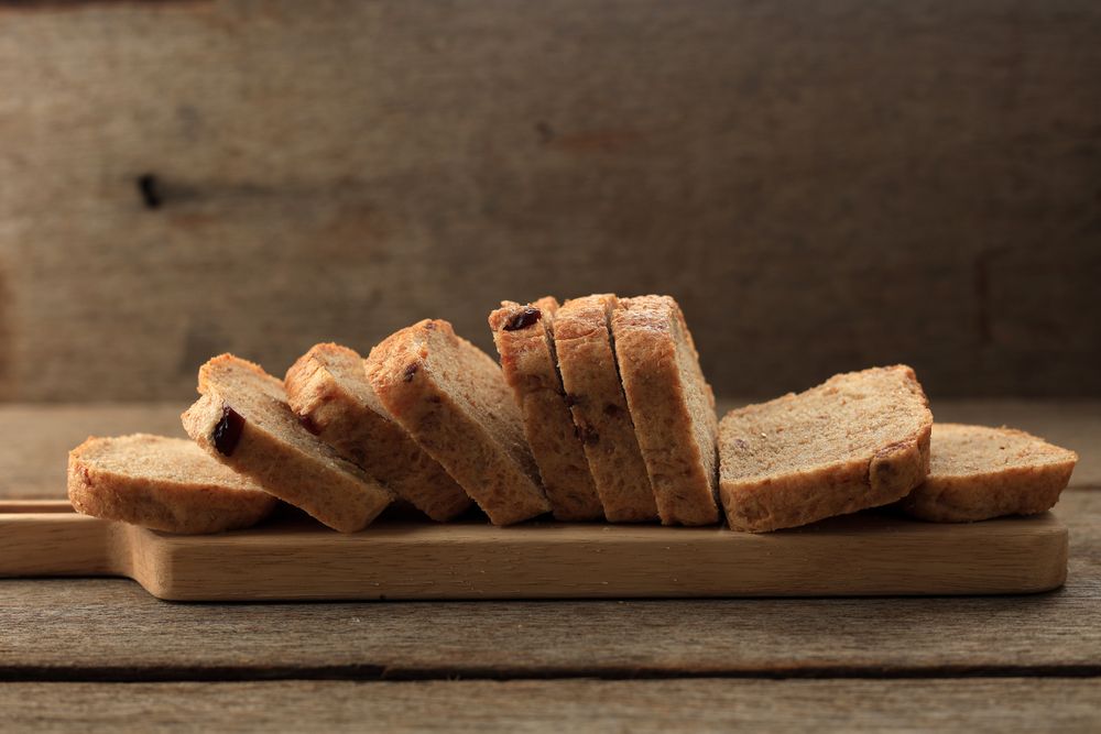 Sliced Fruit Loaf Sourdoough Bread made from Whole Wheat Flour