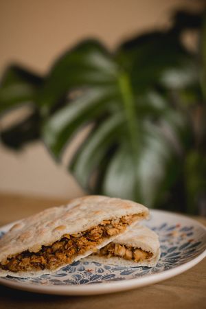 Hot delicious Chinese burgers in Asian restaurant