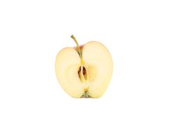 Half of red apple isolated on light background
