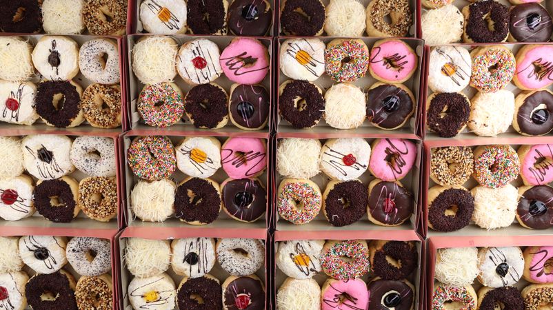 Top View Donut with Varian Topping