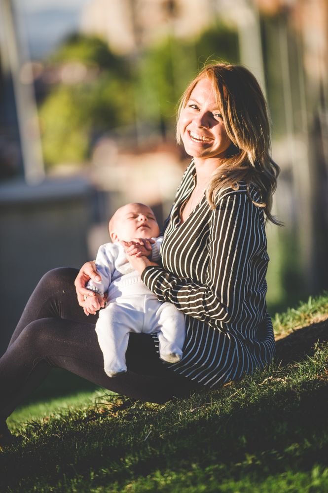 young mother and his baby with down syndrome