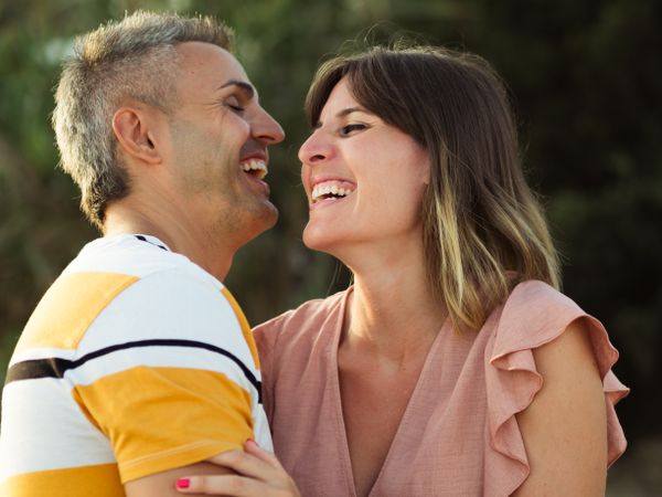 Happy couple looking at each other