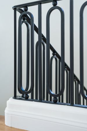 Modern handrail fixed to floor