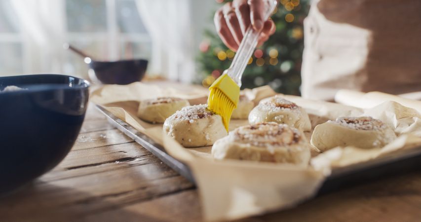 Close Up on the Hands of an Anonymous Female Making Pastries to Share with Family and Friends for Christmas.