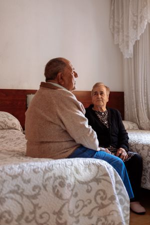 mature couple in interior of their house
