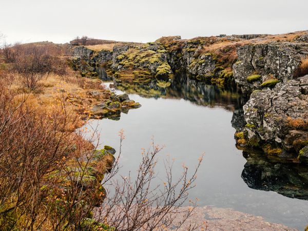 River running between stones
