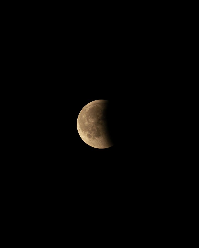 Third quarter moon phase in dark sky