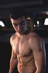 young fitness man posing