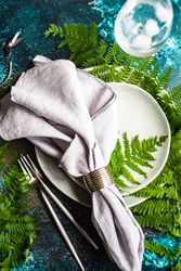 Fresh table setting with fern