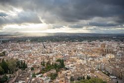 Ancient city in a cloudy day