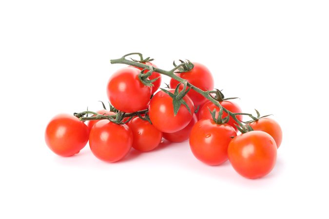 Branches of cherry tomato isolated on blank background