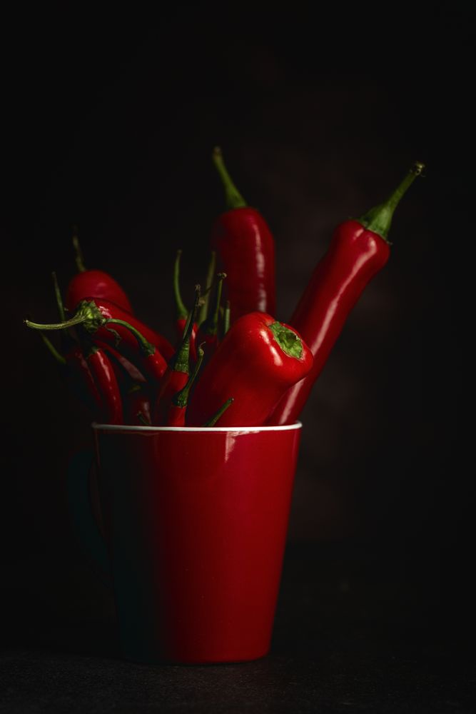 Fresh red and spicy chilli peppers
