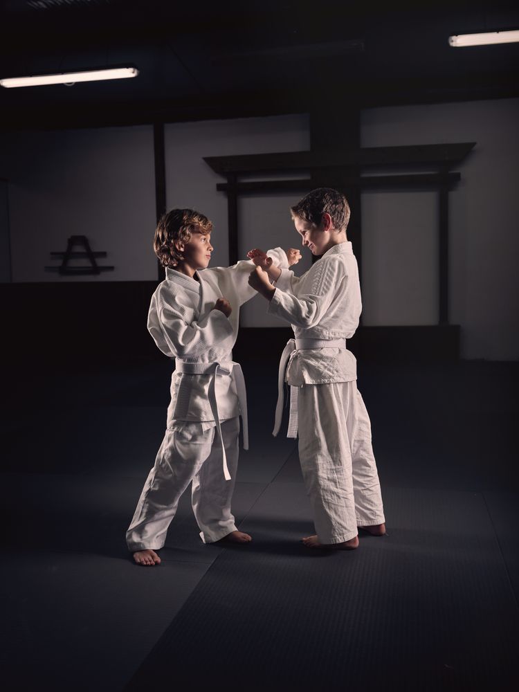 Boys practicing Krav Maga in studio
